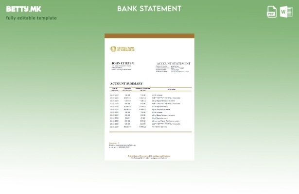 модерен стил Антигва и Барбуда Глобална трговска банка за банкарски извод на екс